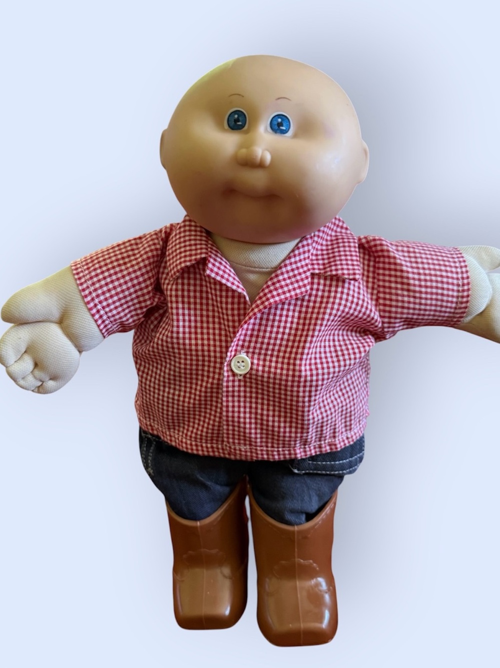 Vintage Bald Blue Eyed Cabbge Patch Kids Boy Doll 14"
